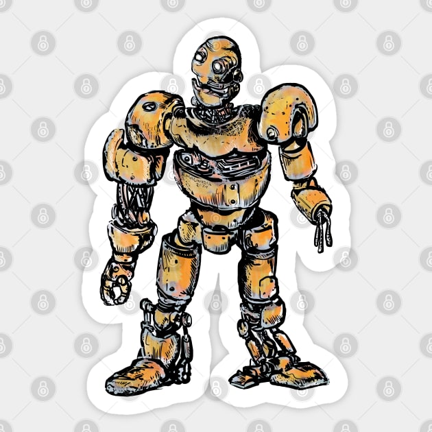 The Robot returns in colors Sticker by emalandia